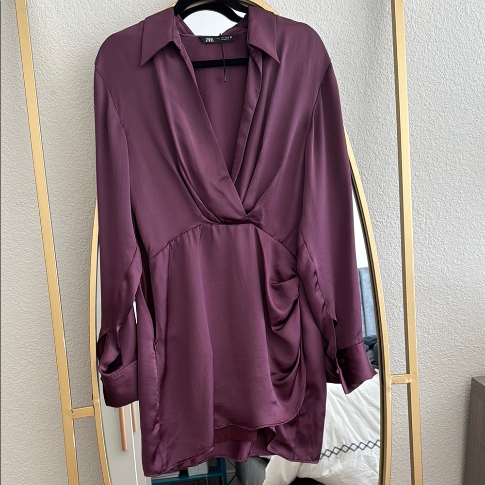 Zara Women's Silky Purple Dress